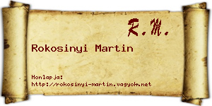 Rokosinyi Martin névjegykártya