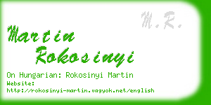 martin rokosinyi business card